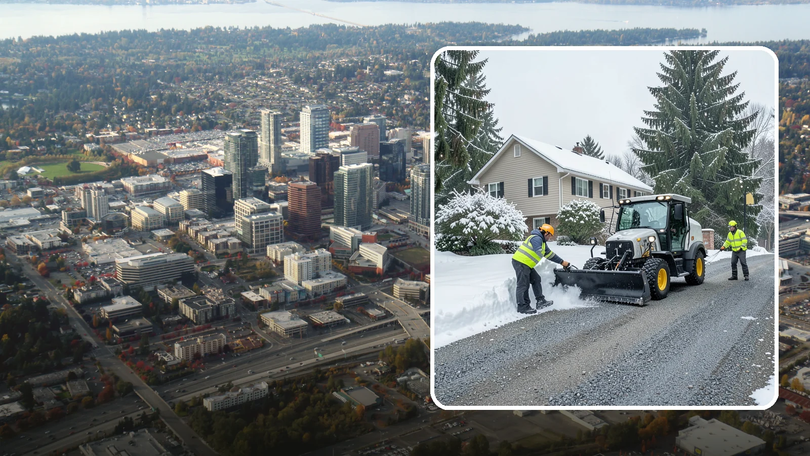 Gravel Driveway Snow Removal in Bellevue, King County, WA - We clear gravel driveways carefully to remove snow without scattering your loose surface.