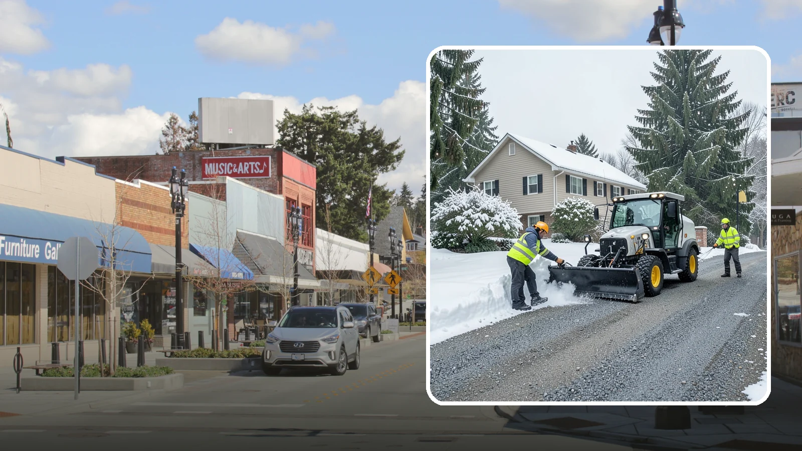Gravel Driveway Snow Removal in Bothell, King County, WA - We clear gravel driveways carefully to remove snow without scattering your loose surface.