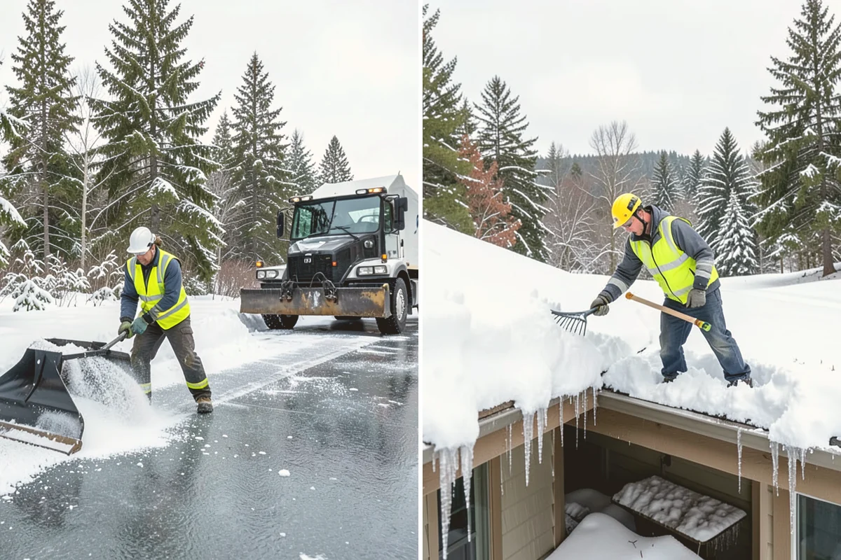 Gravel Driveway Snow Removal in Bothell, King County, WA - We set plow shoes to ride above the gravel