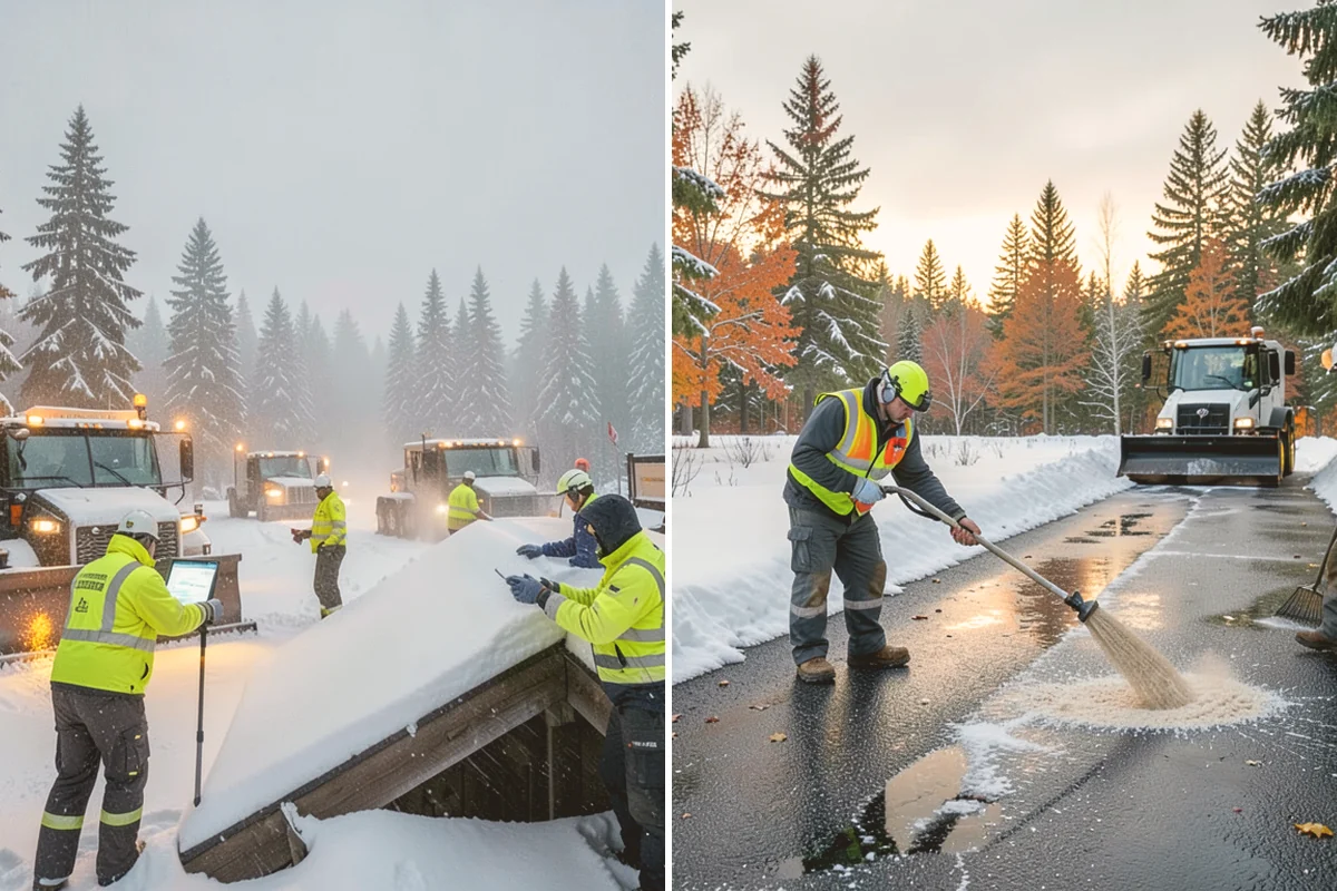 Gravel Driveway Snow Removal in Brier, Snohomish County, WA - We set plow shoes to ride above the gravel