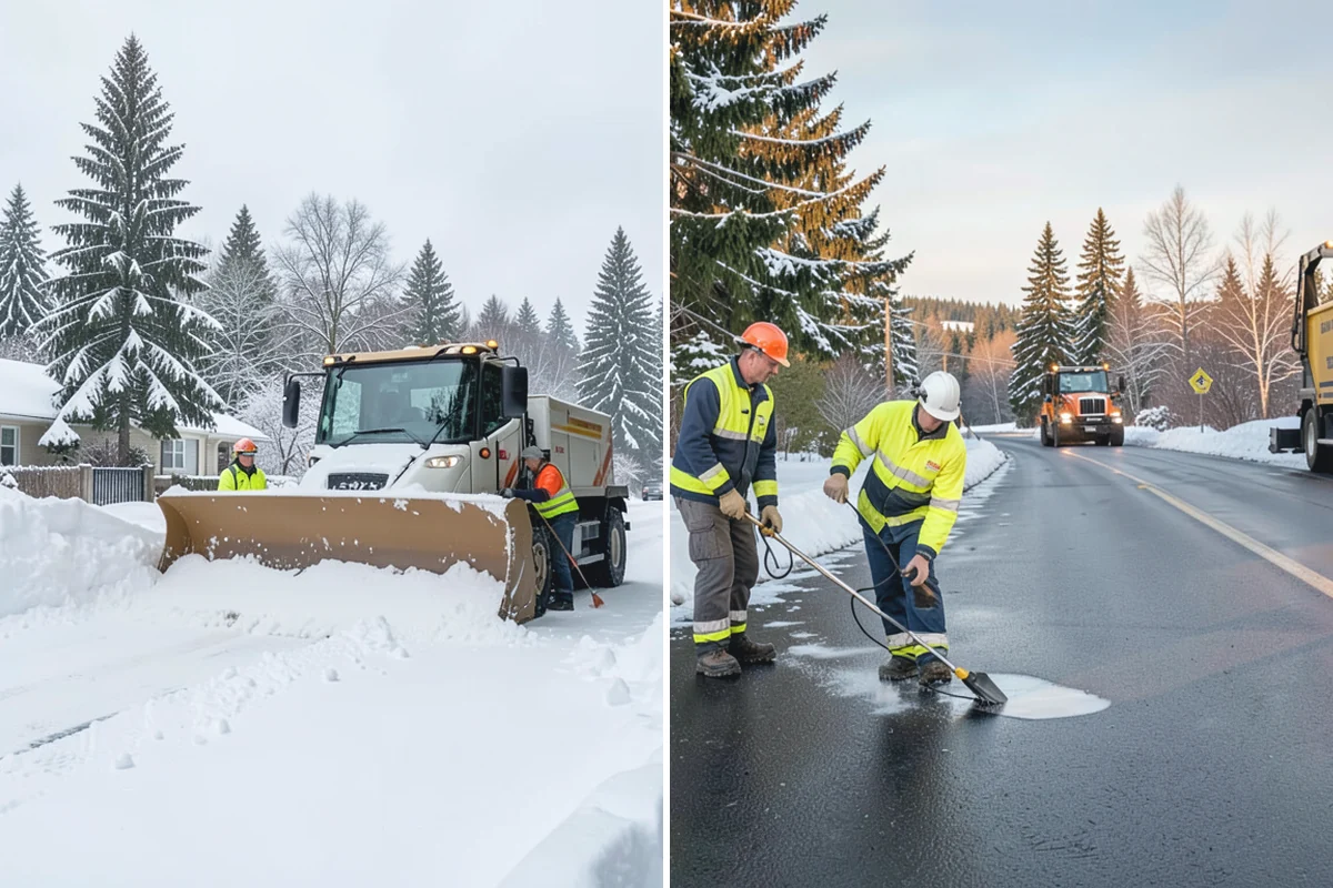 Gravel Driveway Snow Removal in Buckley, Pierce County, WA - We set plow shoes to ride above the gravel