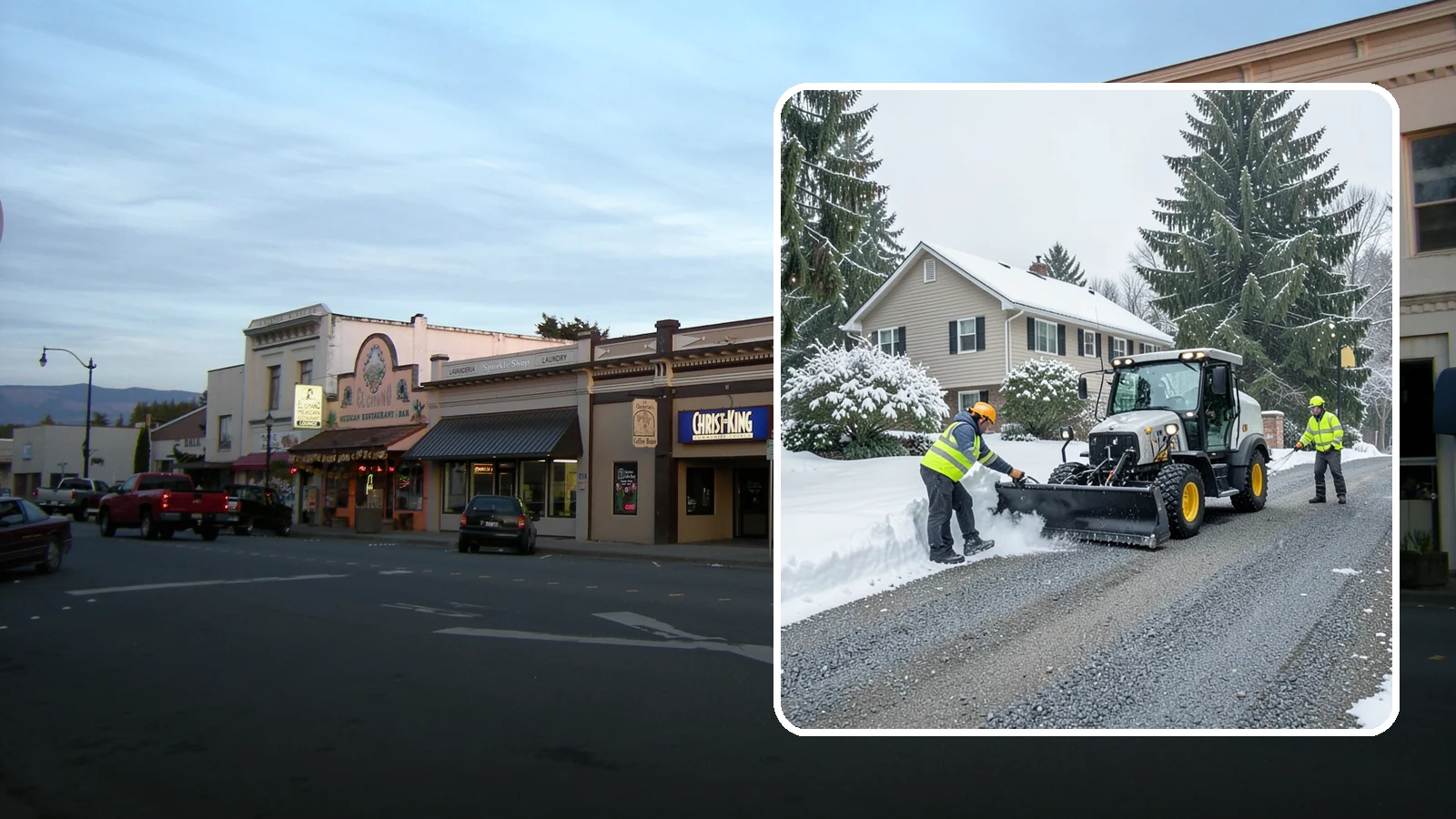 Gravel Driveway Snow Removal in Burlington, Skagit County, WA - We clear gravel driveways carefully to remove snow without scattering your loose surface.