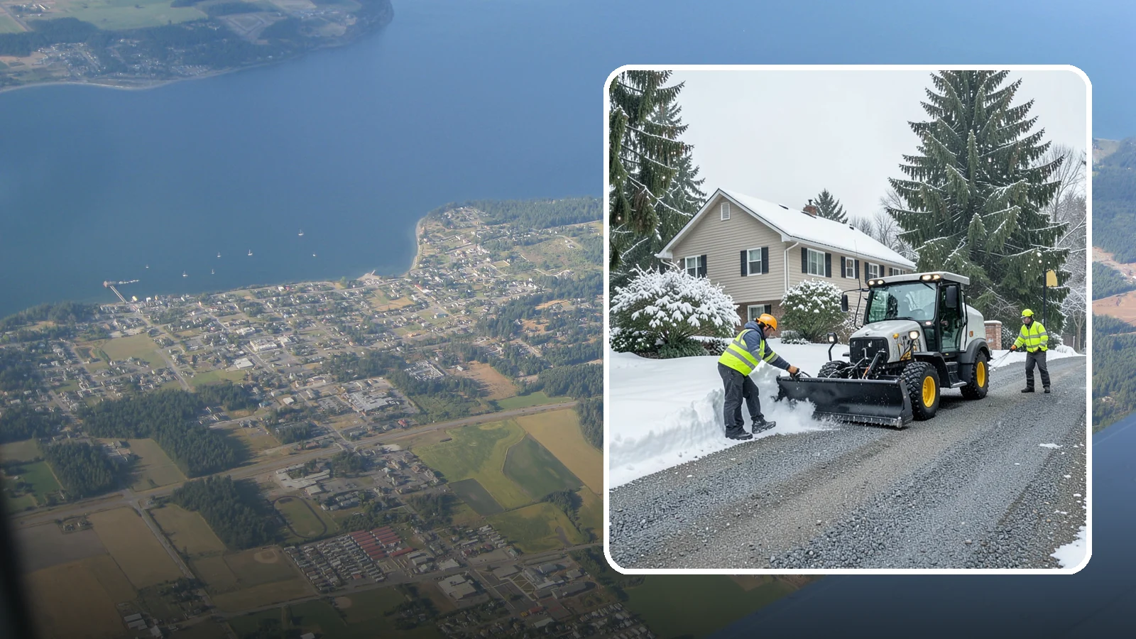 Gravel Driveway Snow Removal in Coupeville, Island County, WA - We clear gravel driveways carefully to remove snow without scattering your loose surface.