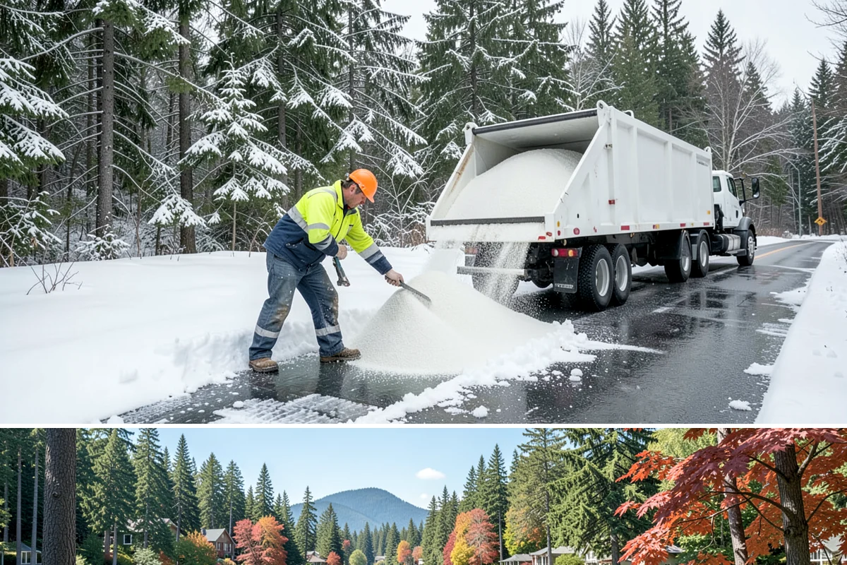 Gravel Driveway Snow Removal in Covington, King County, WA - Gravel driveway clearing runs through the rural snow window from late fall into spring.