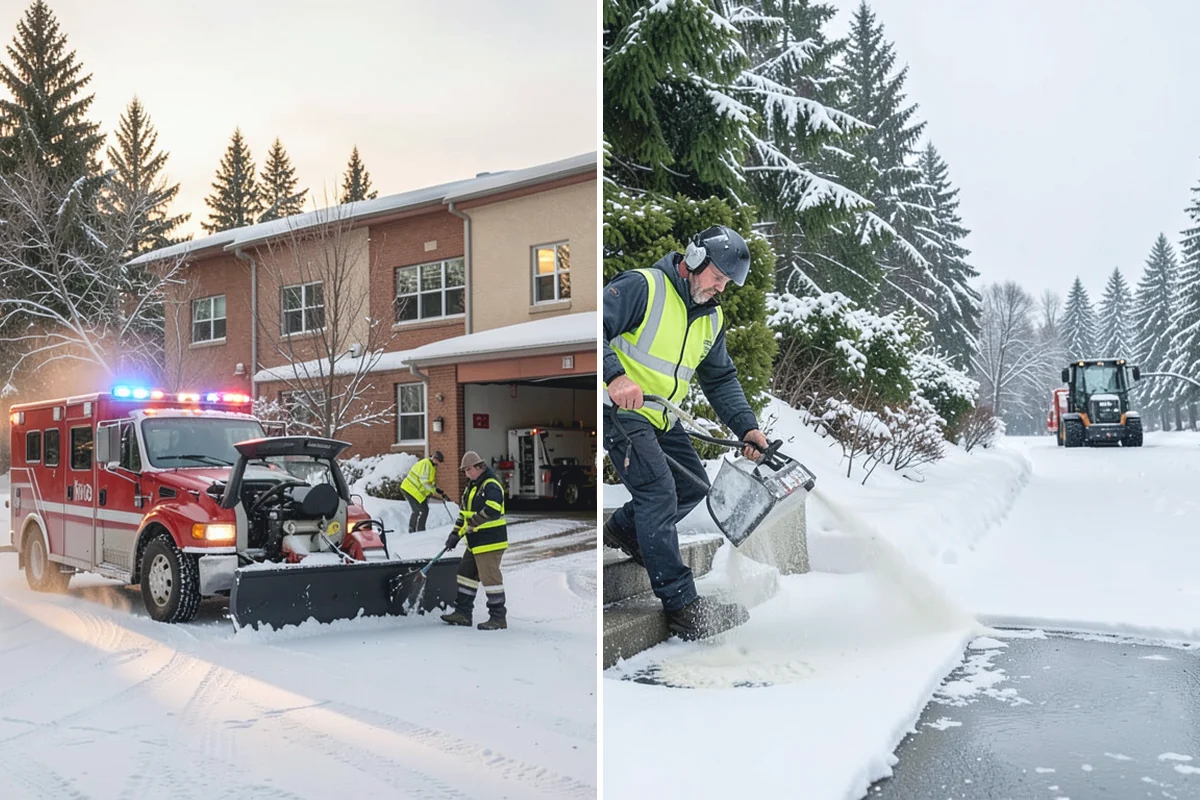Gravel Driveway Snow Removal in Des Moines, King County, WA - We set plow shoes to ride above the gravel