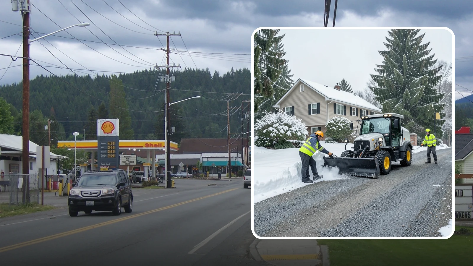 Gravel Driveway Snow Removal in Granite Falls, Snohomish County, WA - We clear gravel driveways carefully to remove snow without scattering your loose surface.