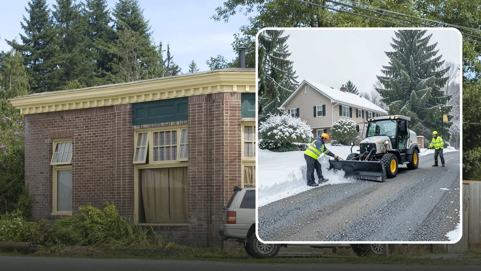 Gravel Driveway Snow Removal in Hamilton, Skagit County, WA - We clear gravel driveways carefully to remove snow without scattering your loose surface.