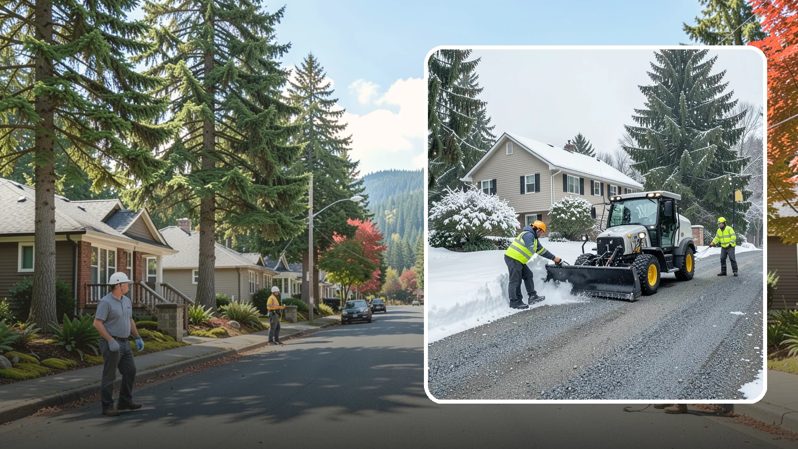 Gravel Driveway Snow Removal in Hunts Point, King County, WA - We clear gravel driveways carefully to remove snow without scattering your loose surface.