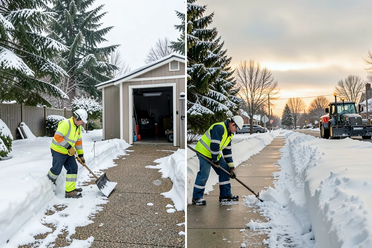 Gravel Driveway Snow Removal in Hunts Point, King County, WA - We set plow shoes to ride above the gravel