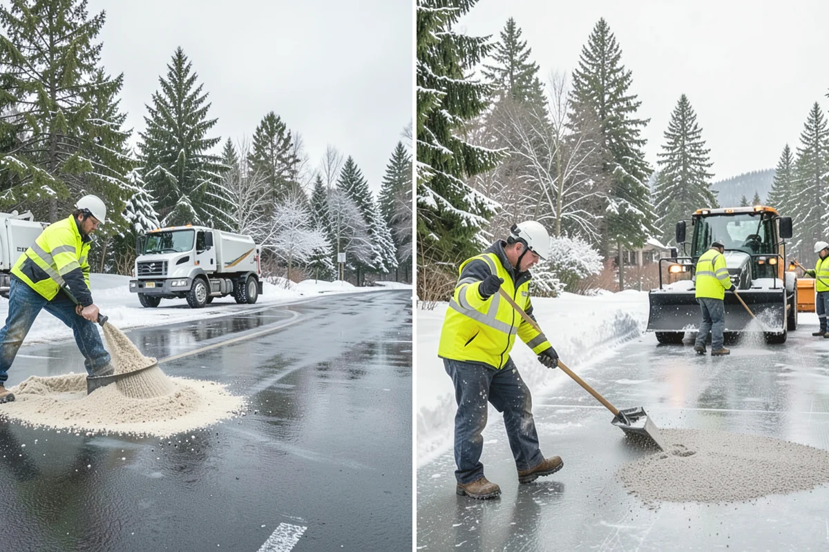 Gravel Driveway Snow Removal in Issaquah, King County, WA - We set plow shoes to ride above the gravel
