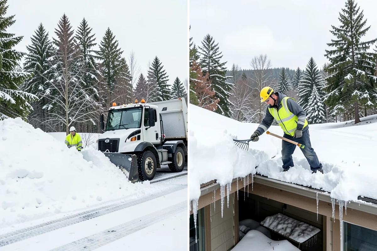 Gravel Driveway Snow Removal in Lyman, Skagit County, WA - We set plow shoes to ride above the gravel