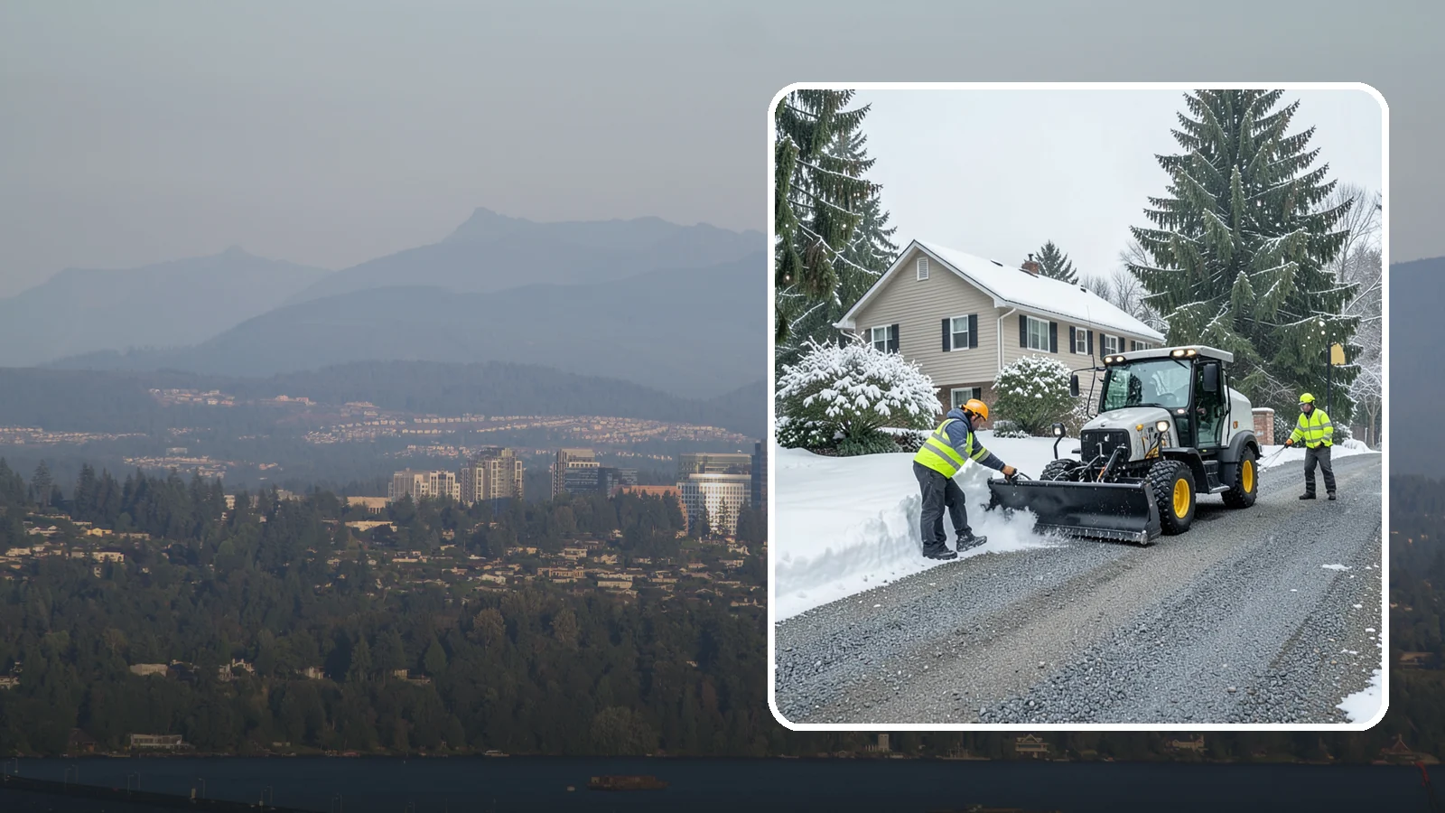 Gravel Driveway Snow Removal in Medina, King County, WA - We clear gravel driveways carefully to remove snow without scattering your loose surface.