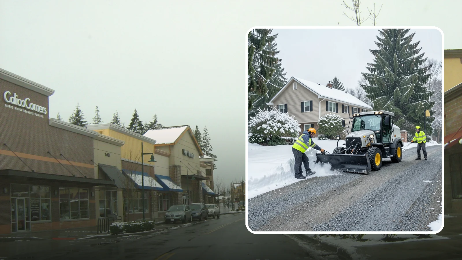Gravel Driveway Snow Removal in Mill Creek, Snohomish County, WA - We clear gravel driveways carefully to remove snow without scattering your loose surface.