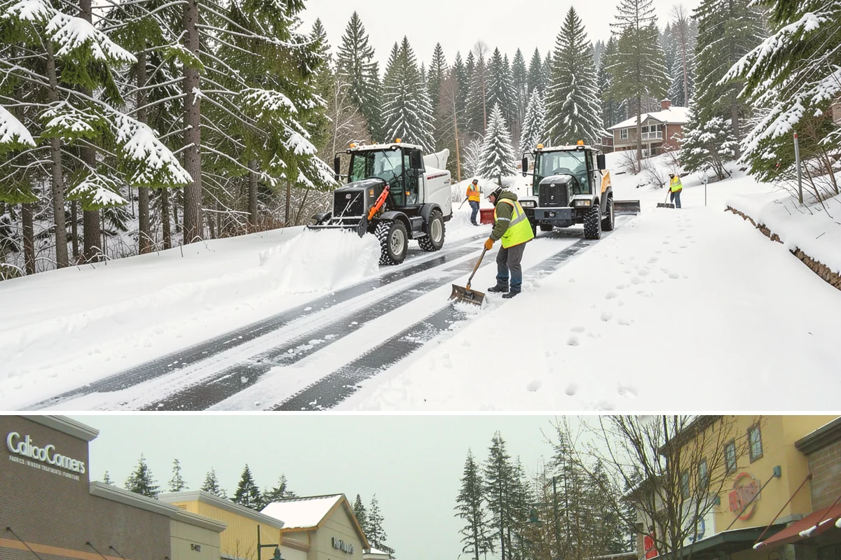 Gravel Driveway Snow Removal in Mill Creek, Snohomish County, WA - Gravel driveway clearing runs through the rural snow window from late fall into spring.