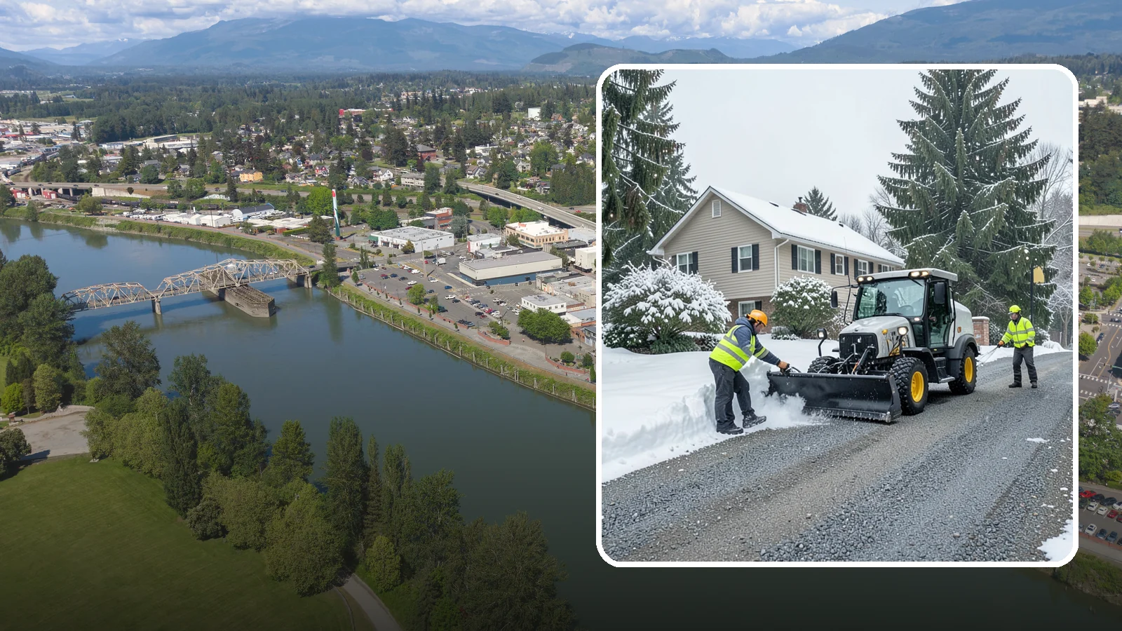 Gravel Driveway Snow Removal in Mount Vernon, Skagit County, WA - We clear gravel driveways carefully to remove snow without scattering your loose surface.
