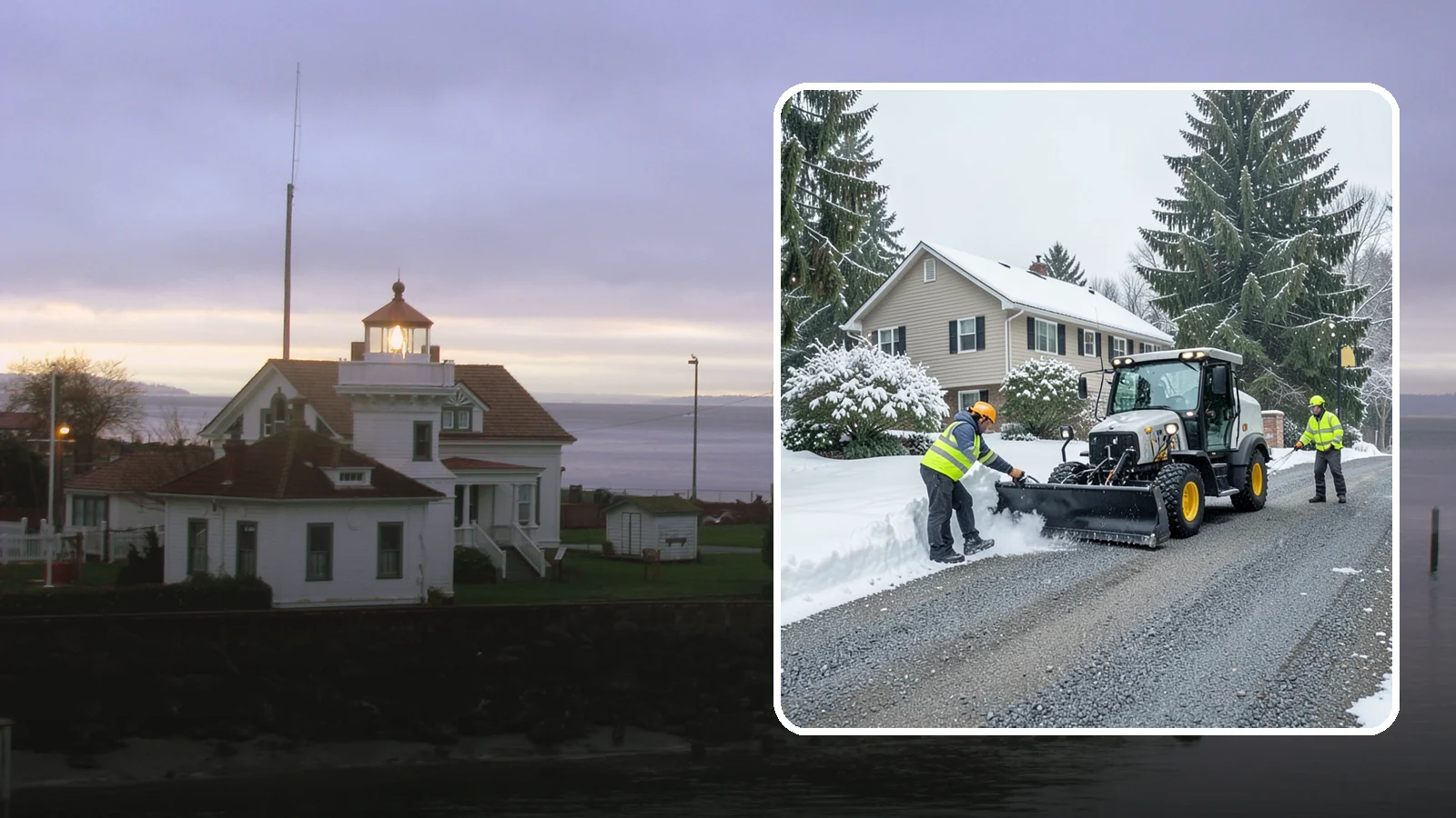 Gravel Driveway Snow Removal in Mukilteo, Snohomish County, WA - We clear gravel driveways carefully to remove snow without scattering your loose surface.