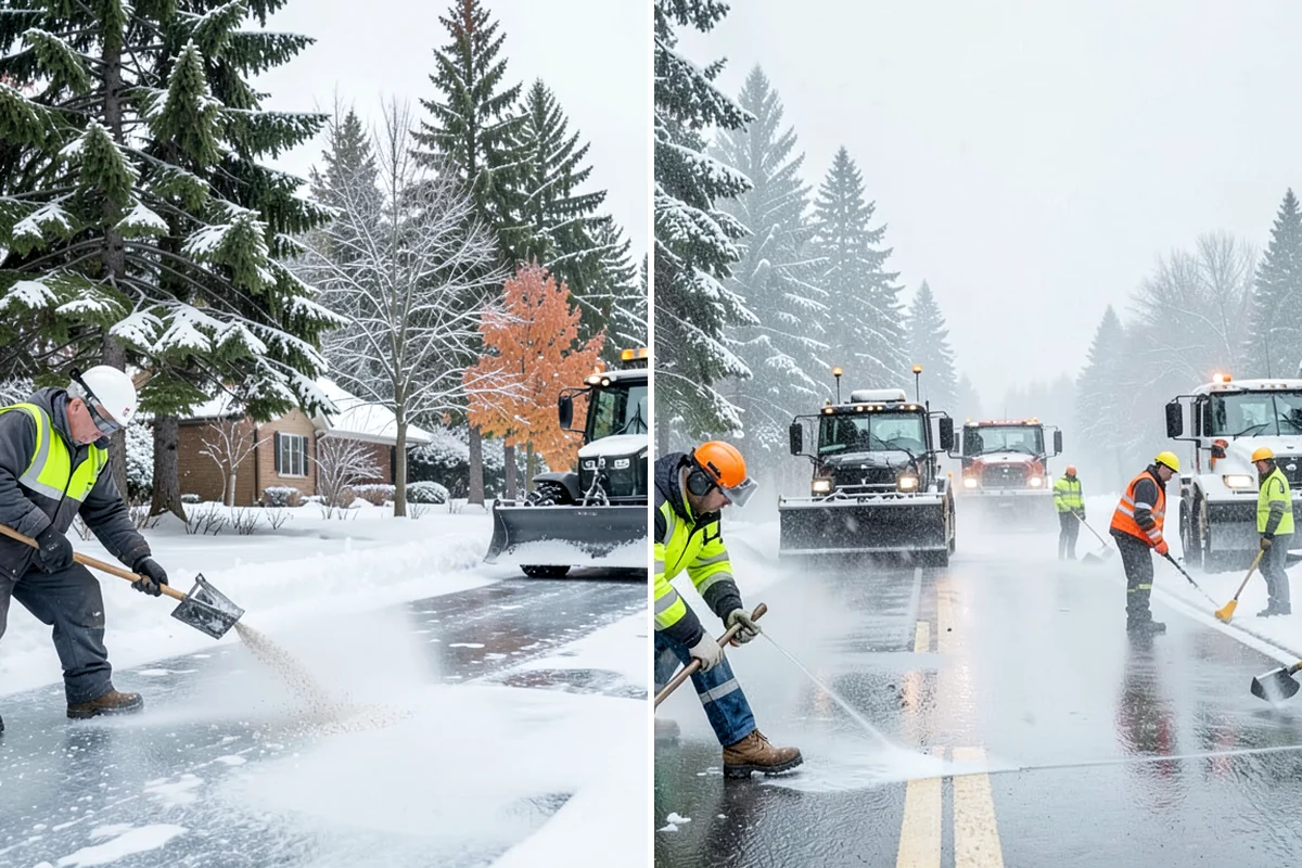 Gravel Driveway Snow Removal in Normandy Park, King County, WA - We set plow shoes to ride above the gravel