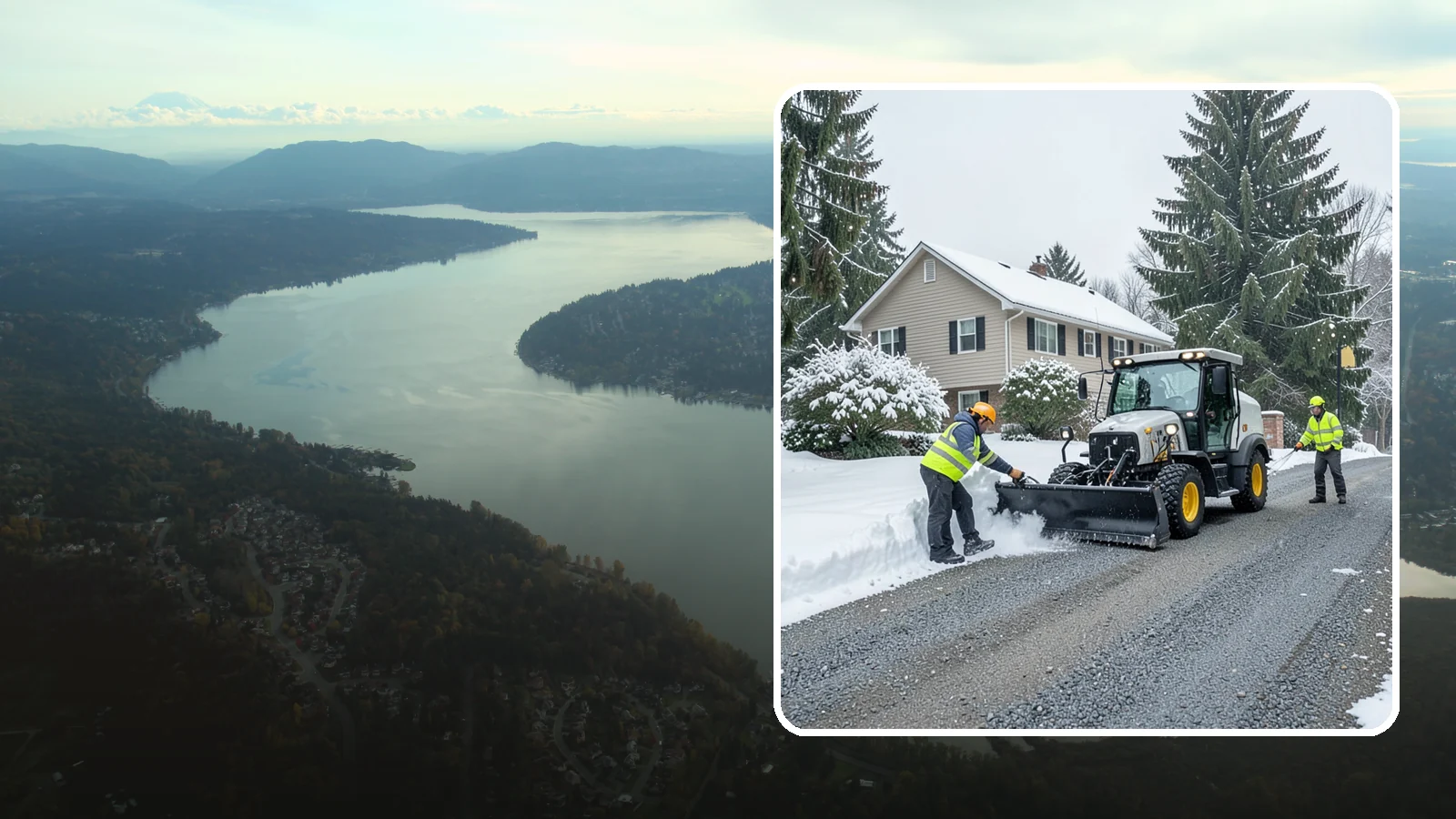 Gravel Driveway Snow Removal in Sammamish, King County, WA - We clear gravel driveways carefully to remove snow without scattering your loose surface.