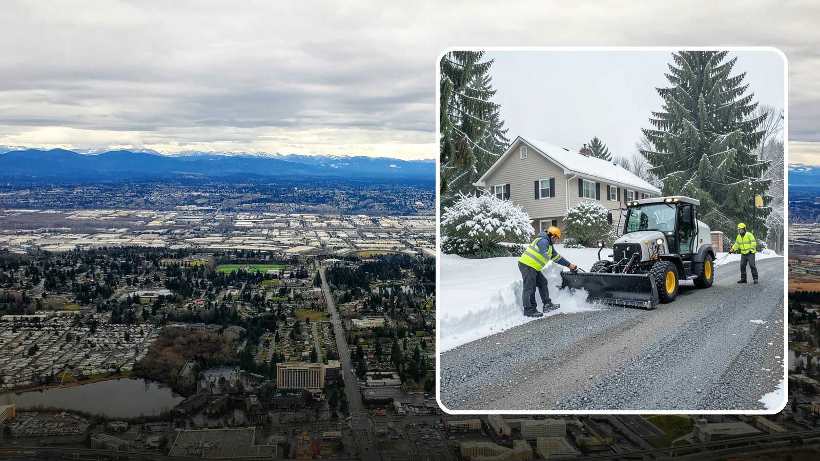Gravel Driveway Snow Removal in SeaTac, King County, WA - We clear gravel driveways carefully to remove snow without scattering your loose surface.