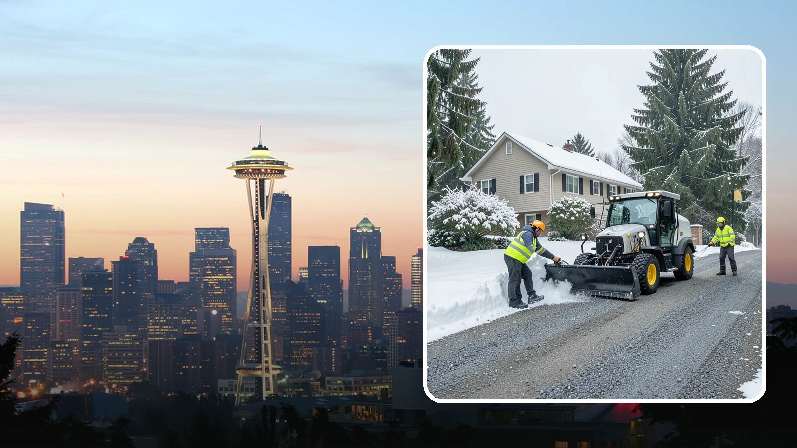 Gravel Driveway Snow Removal in Seattle, King County, WA - We clear gravel driveways carefully to remove snow without scattering your loose surface.