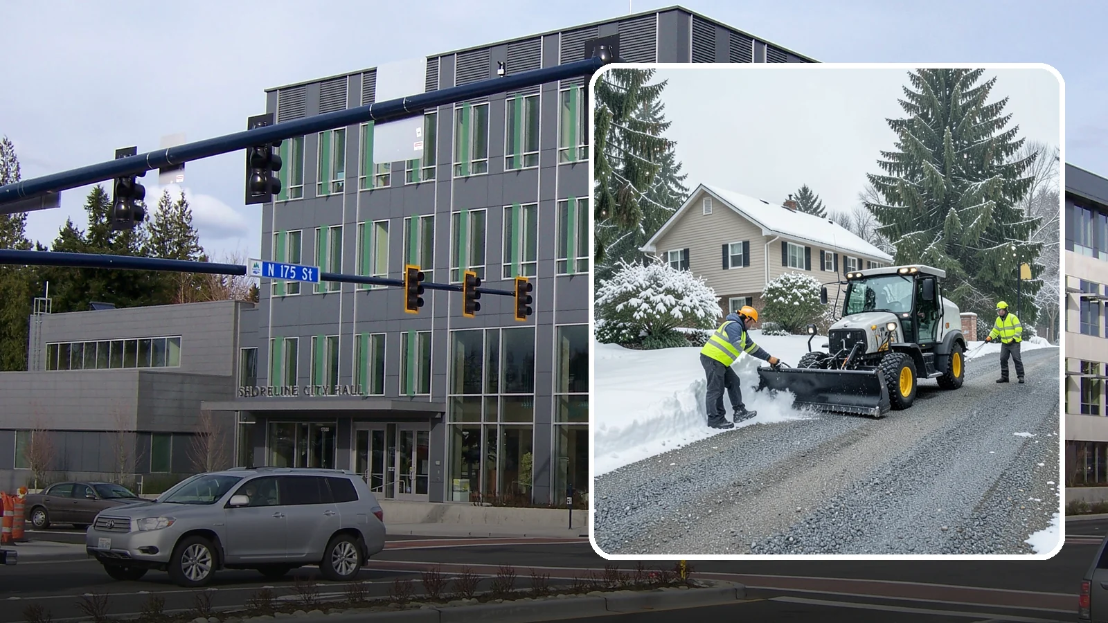 Gravel Driveway Snow Removal in Shoreline, King County, WA - We clear gravel driveways carefully to remove snow without scattering your loose surface.