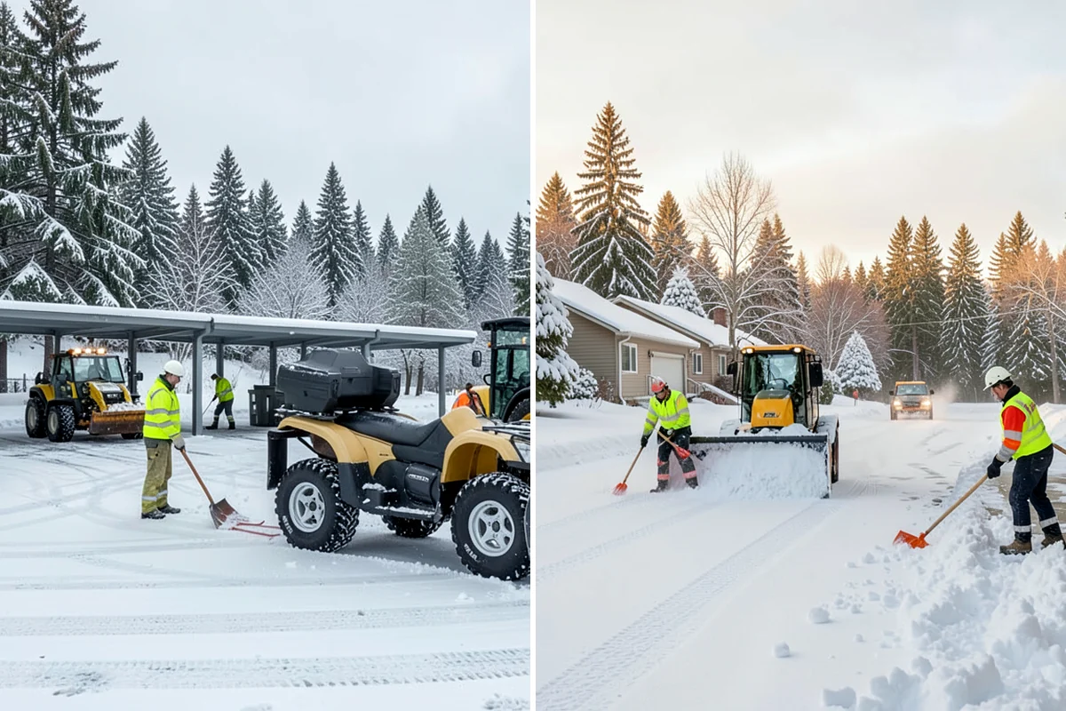 Gravel Driveway Snow Removal in Shoreline, King County, WA - We set plow shoes to ride above the gravel