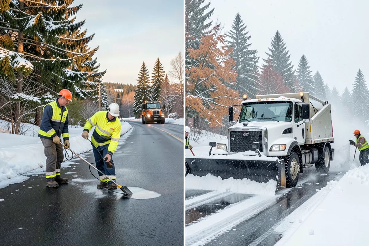 Gravel Driveway Snow Removal in Snoqualmie, King County, WA - We set plow shoes to ride above the gravel