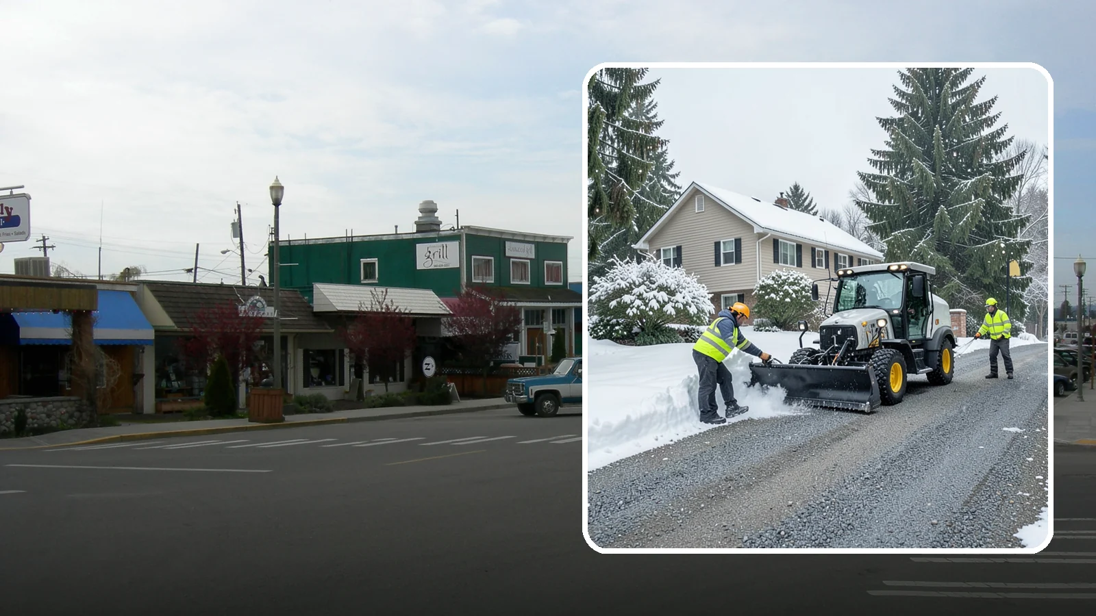 Gravel Driveway Snow Removal in Stanwood, Snohomish County, WA - We clear gravel driveways carefully to remove snow without scattering your loose surface.
