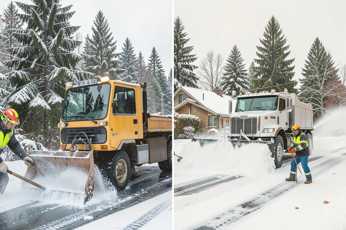 Gravel Driveway Snow Removal in Stanwood, Snohomish County, WA - We set plow shoes to ride above the gravel