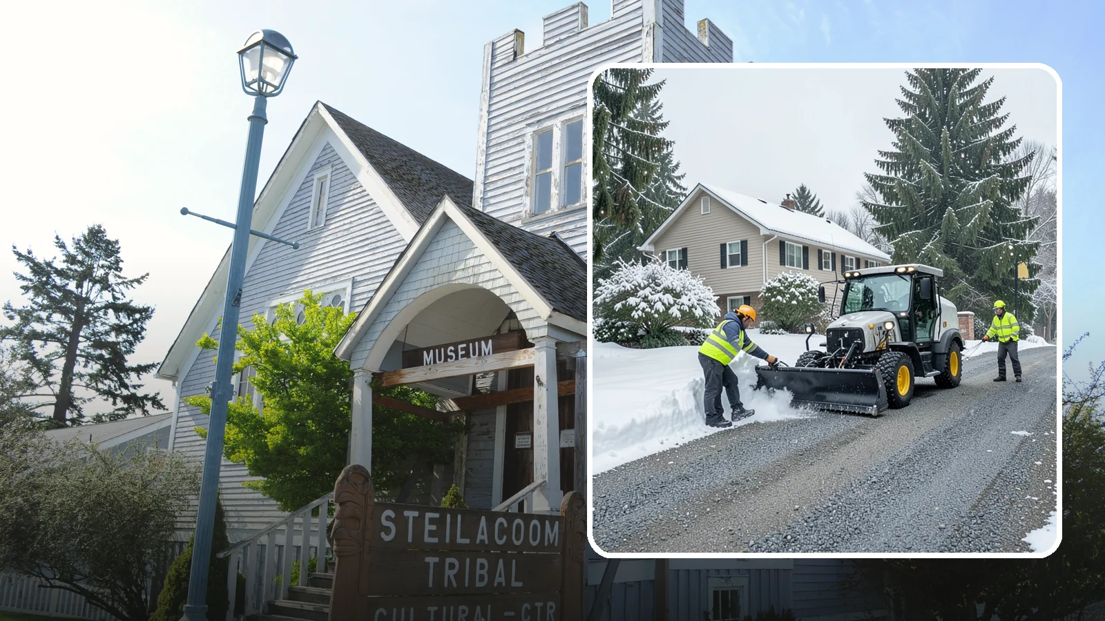 Gravel Driveway Snow Removal in Steilacoom, Pierce County, WA - We clear gravel driveways carefully to remove snow without scattering your loose surface.