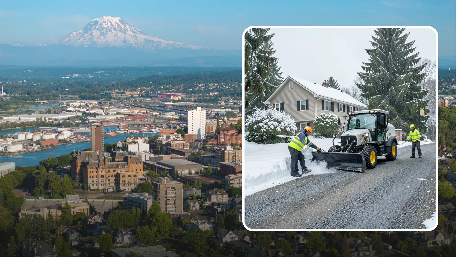 Gravel Driveway Snow Removal in Tacoma, Pierce County, WA - We clear gravel driveways carefully to remove snow without scattering your loose surface.
