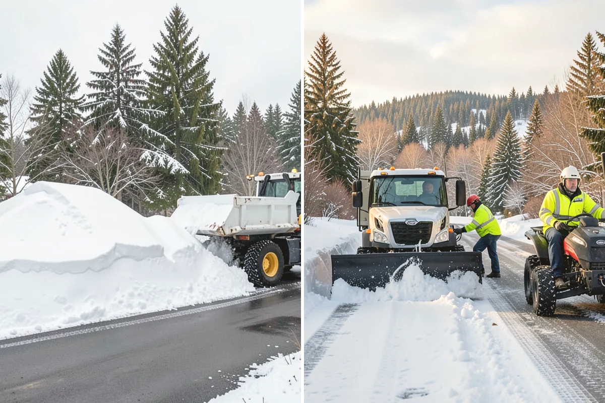 Gravel Driveway Snow Removal in Tacoma, Pierce County, WA - We set plow shoes to ride above the gravel