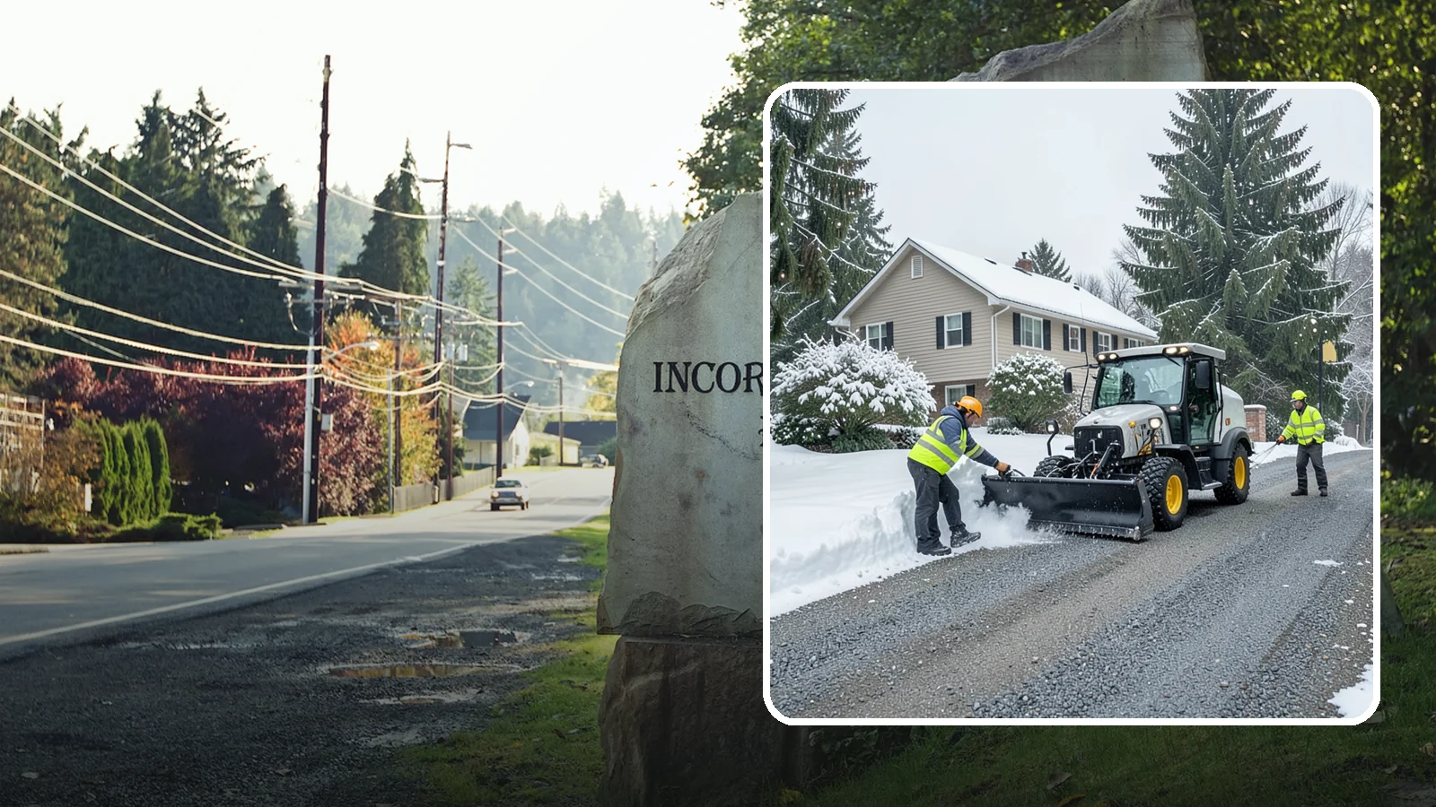 Gravel Driveway Snow Removal in Wilkeson, Pierce County, WA - We clear gravel driveways carefully to remove snow without scattering your loose surface.