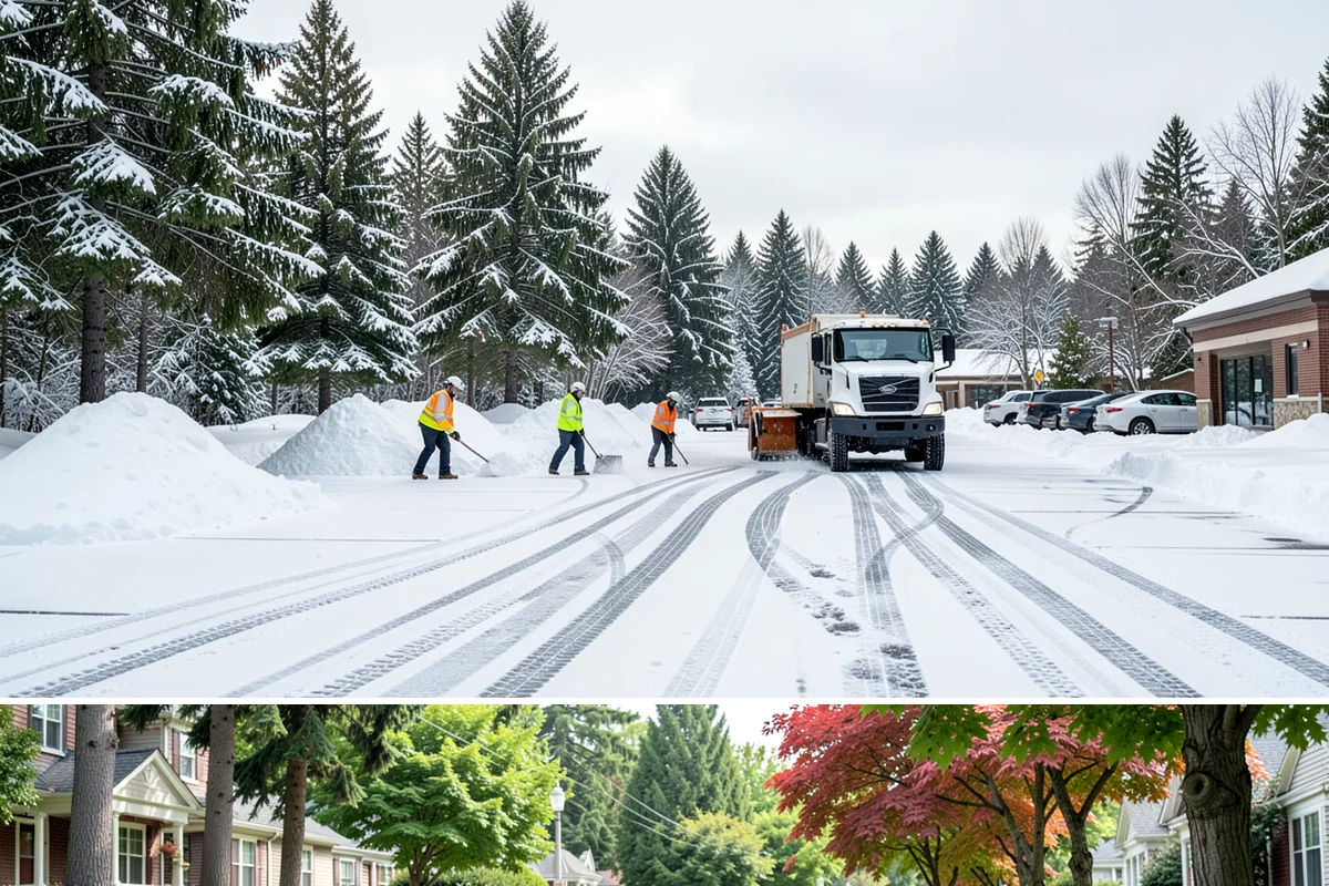 Grocery Store Deicing in Beaux Arts Village, King County, WA - Deicing runs the winter grocery season, peaking during the freezing-rain days when stores fill ahead of a lowland cold snap.