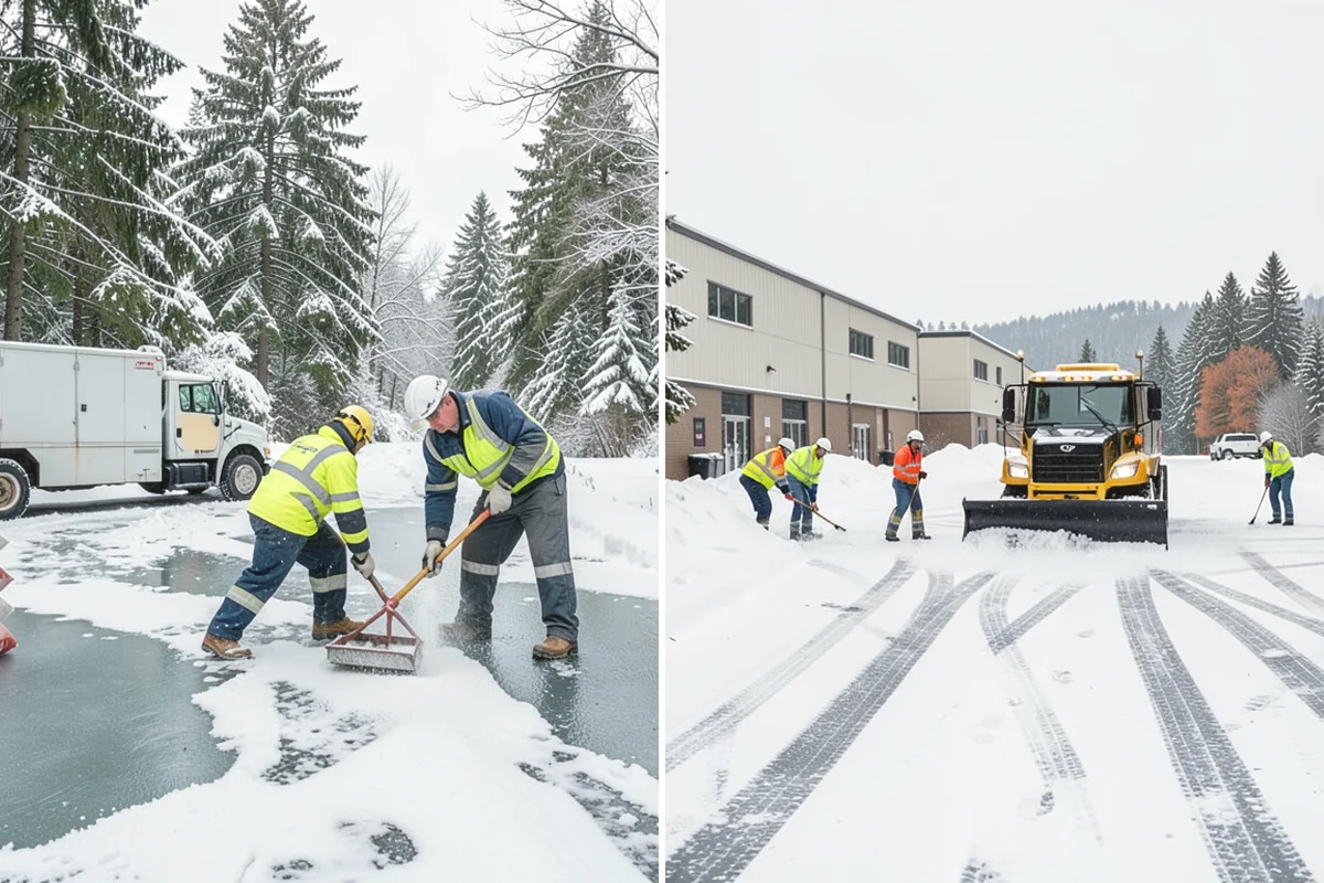 Grocery Store Deicing in Burien, King County, WA - Map the entrance approach, cart corrals, and crosswalks