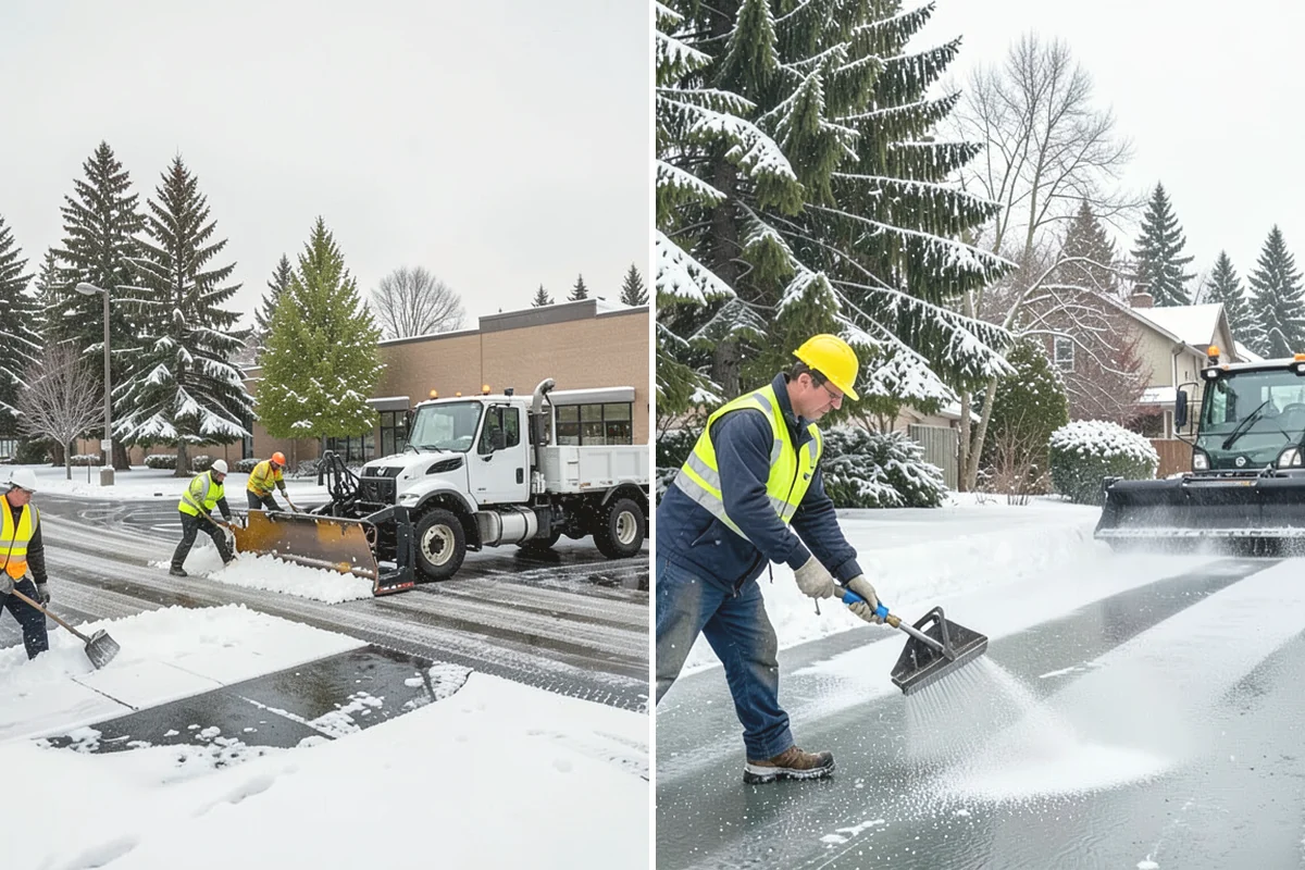 Grocery Store Deicing in Covington, King County, WA - Map the entrance approach, cart corrals, and crosswalks