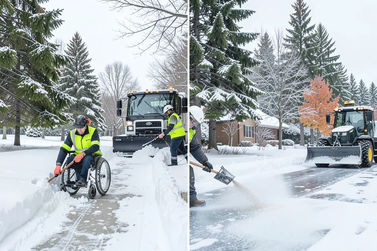 Grocery Store Deicing in Darrington, Snohomish County, WA - Map the entrance approach, cart corrals, and crosswalks