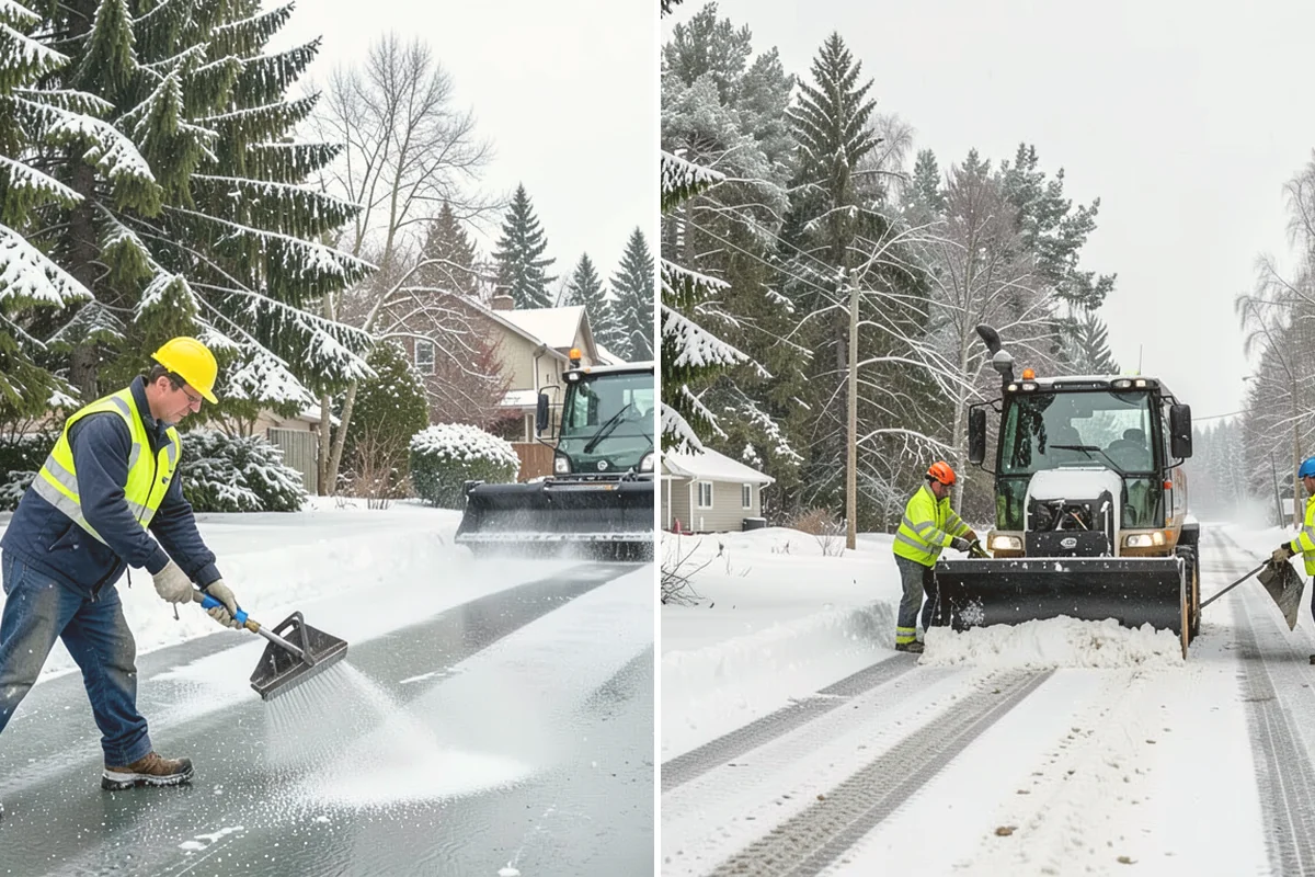 Grocery Store Deicing in Eatonville, Pierce County, WA - Map the entrance approach, cart corrals, and crosswalks