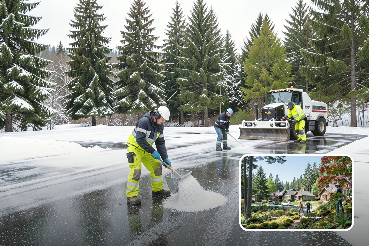 Grocery Store Deicing in Edgewood, Pierce County, WA - Protects shoppers pushing carts and carrying heavy bags