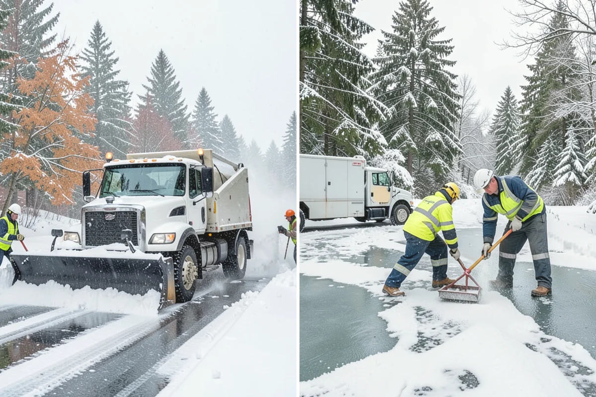 Grocery Store Deicing in Edgewood, Pierce County, WA - Map the entrance approach, cart corrals, and crosswalks