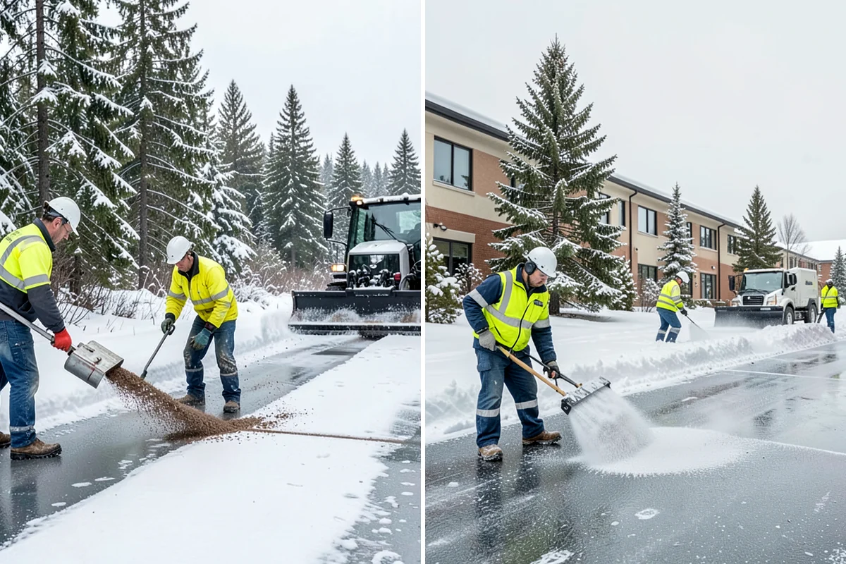 Grocery Store Deicing in Gig Harbor, Pierce County, WA - Map the entrance approach, cart corrals, and crosswalks