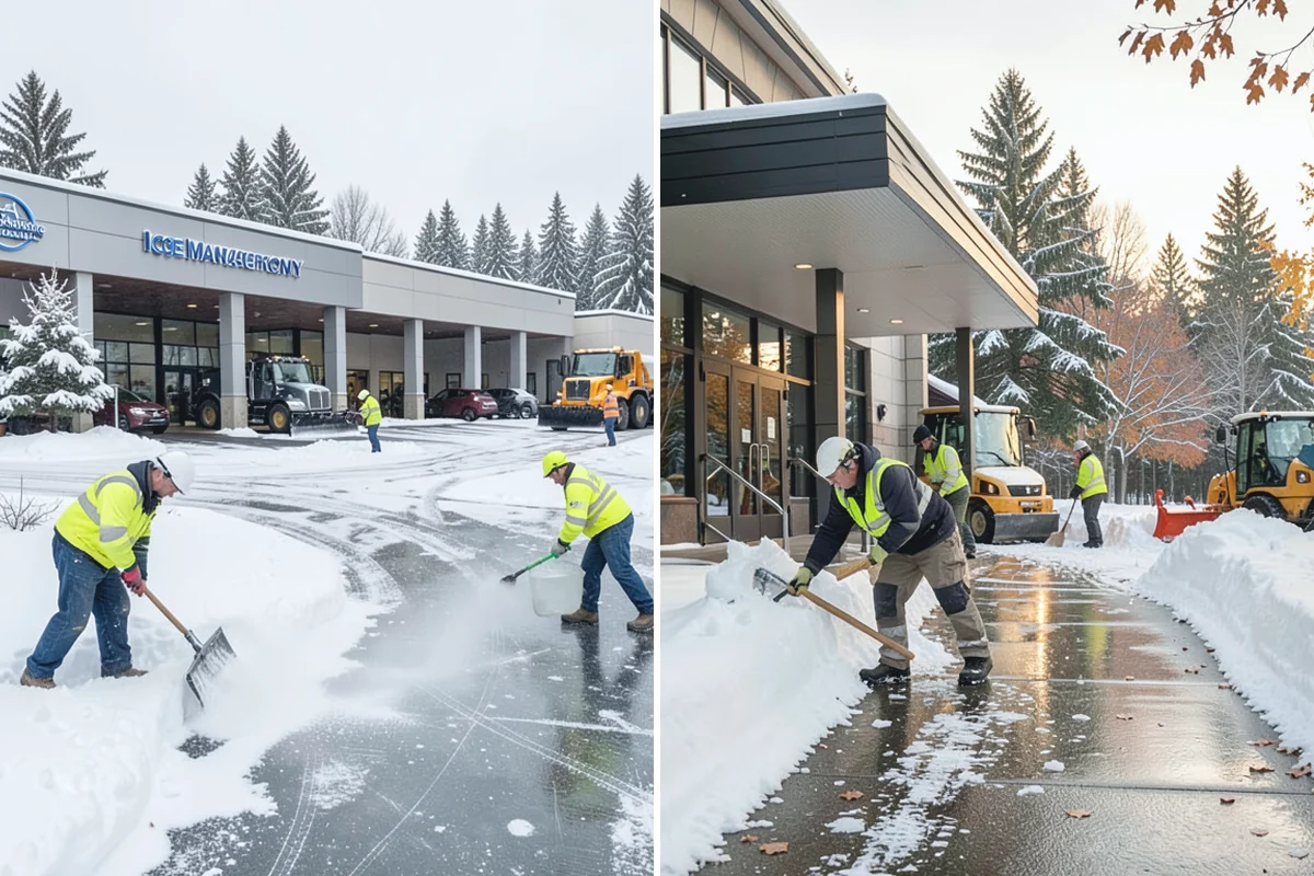 Grocery Store Deicing in Hamilton, Skagit County, WA - Map the entrance approach, cart corrals, and crosswalks