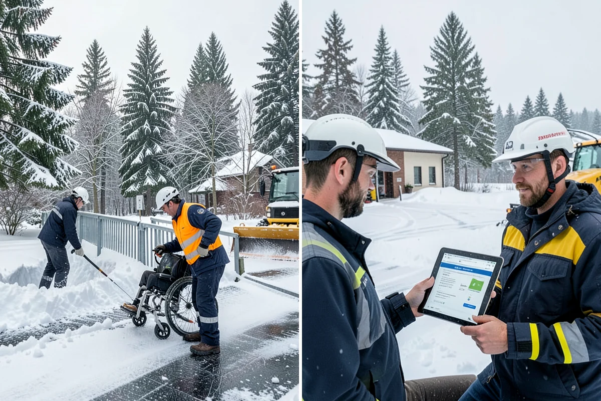 Grocery Store Deicing in Hunts Point, King County, WA - Map the entrance approach, cart corrals, and crosswalks