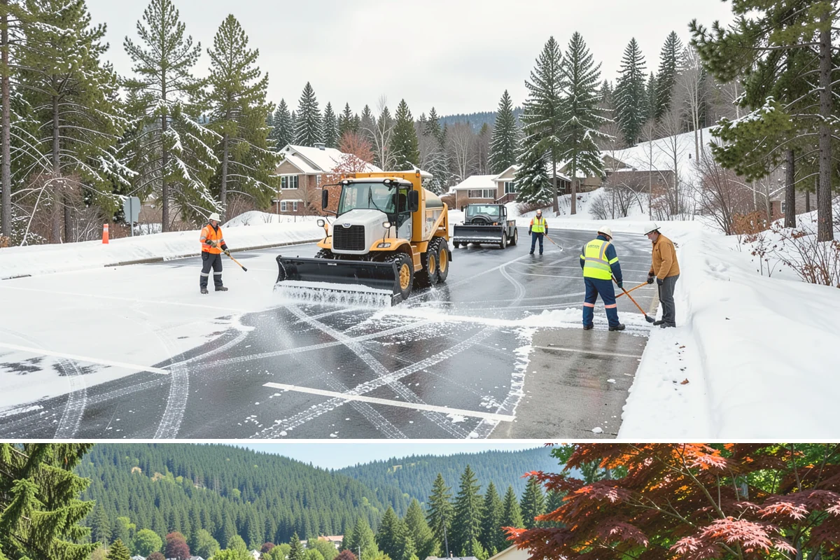 Grocery Store Deicing in Index, Snohomish County, WA - Deicing runs the winter grocery season, peaking during the freezing-rain days when stores fill ahead of a lowland cold snap.