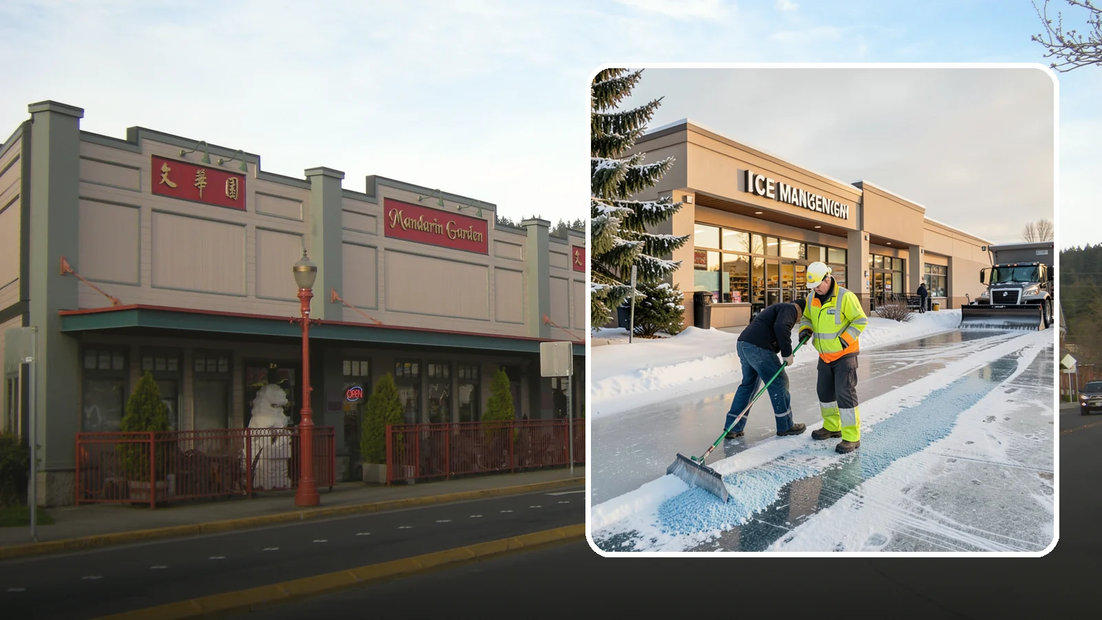 Grocery Store Deicing in Issaquah, King County, WA - Deicing for grocery stores, keeping entrances, cart corrals, and loaded-customer paths safe during peak winter shopping.