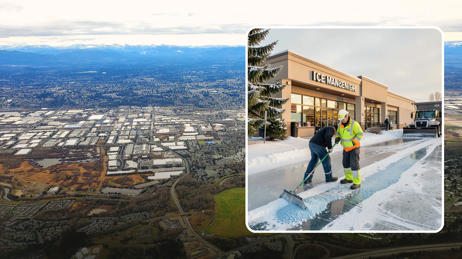 Grocery Store Deicing in Kent, King County, WA - Deicing for grocery stores, keeping entrances, cart corrals, and loaded-customer paths safe during peak winter shopping.