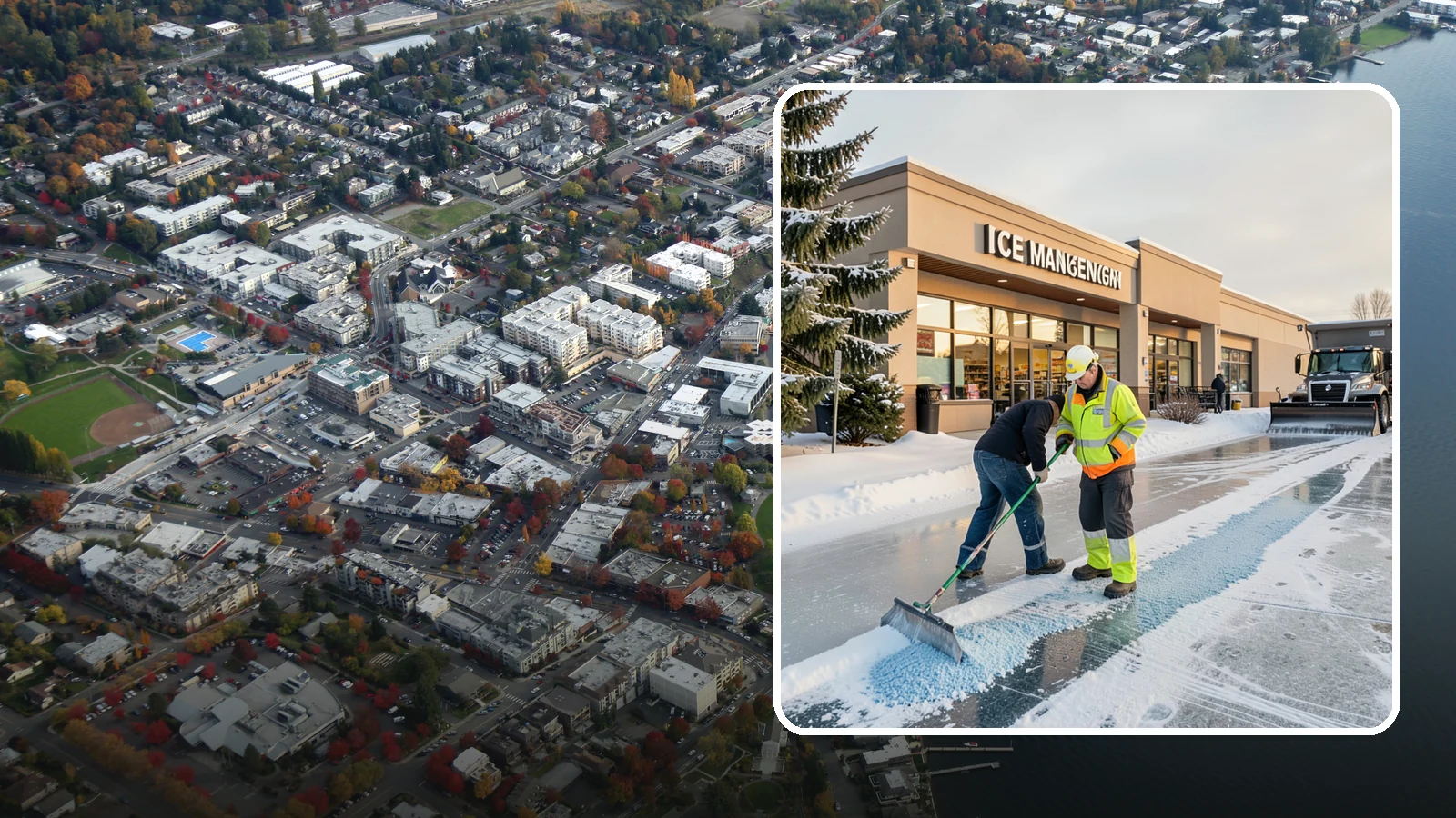 Grocery Store Deicing in Kirkland, King County, WA - Deicing for grocery stores, keeping entrances, cart corrals, and loaded-customer paths safe during peak winter shopping.