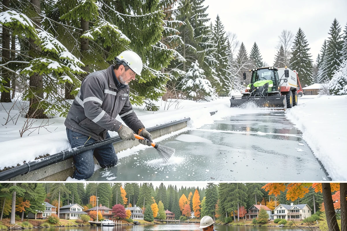 Grocery Store Deicing in La Conner, Skagit County, WA - Deicing runs the winter grocery season, peaking during the freezing-rain days when stores fill ahead of a lowland cold snap.