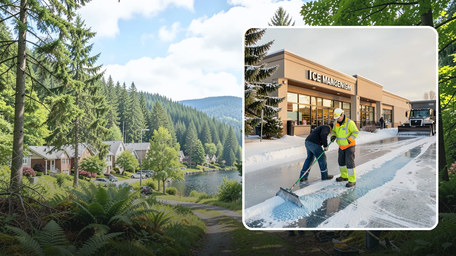 Grocery Store Deicing in Lake Forest Park, King County, WA - Deicing for grocery stores, keeping entrances, cart corrals, and loaded-customer paths safe during peak winter shopping.