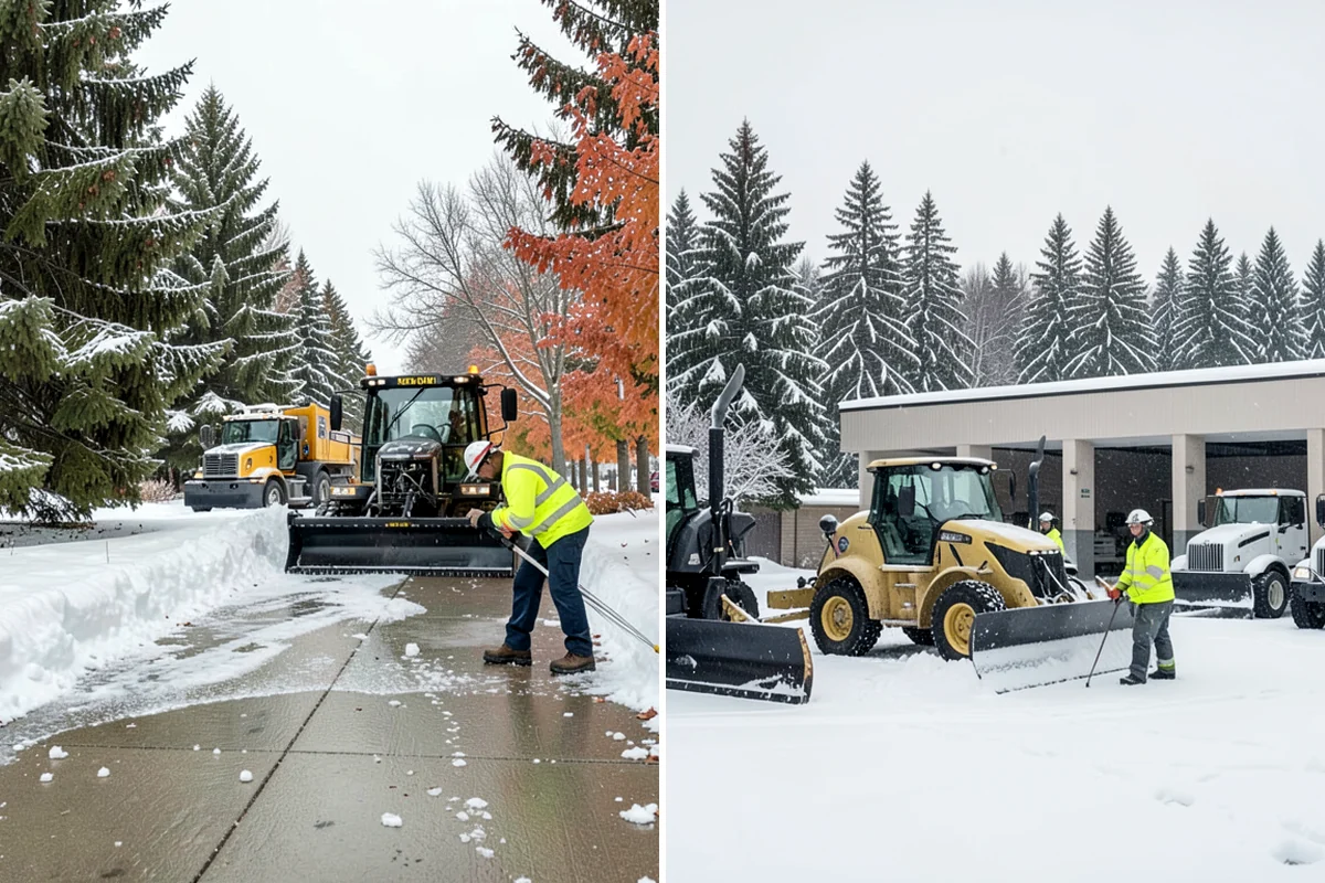 Grocery Store Deicing in Lake Forest Park, King County, WA - Map the entrance approach, cart corrals, and crosswalks